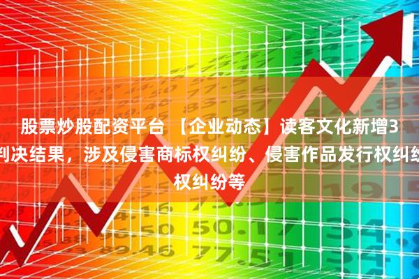 股票炒股配资平台 【企业动态】读客文化新增3件判决结果，涉及侵害商标权纠纷、侵害作品发行权纠纷等