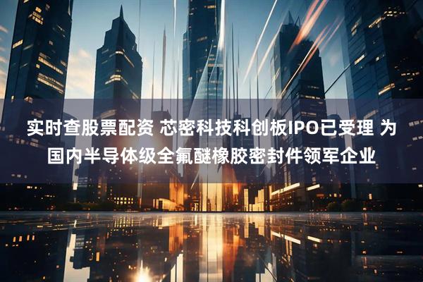 实时查股票配资 芯密科技科创板IPO已受理 为国内半导体级全氟醚橡胶密封件领军企业